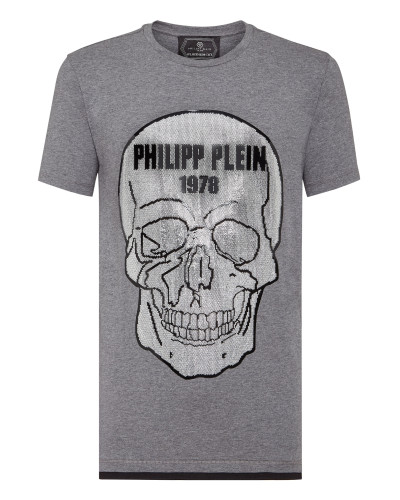 T-shirt Platinum Cut Round Neck Skull