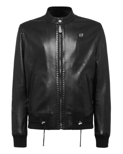 Lambskin hand stitch Bomber  Iconic Plein