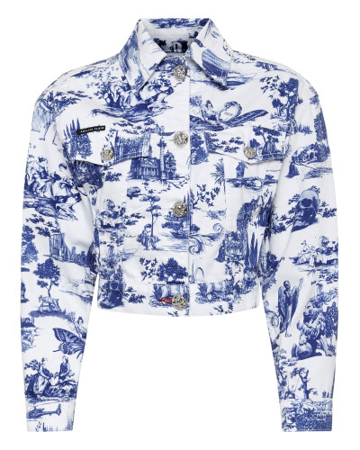 Denim Jacket Cropped Print En PLEIN air