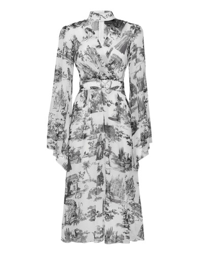 Georgette Long Crystal Dress En PLEIN air
