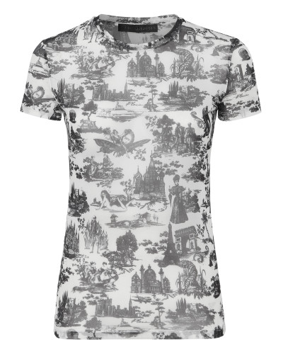T-Shirt Round Neck SS Stretch Tulle En PLEIN air