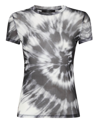 T-Shirt Round Neck SS Stretch Tulle Tie dye