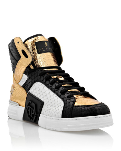 PHANTOM KICK$ Python Leather Hi-Top Sneakers