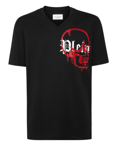T-shirt V-Neck SS Graffiti with Crystals