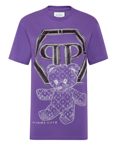 T-shirt Round Neck SS Man Fit Teddy Bear with Crystals