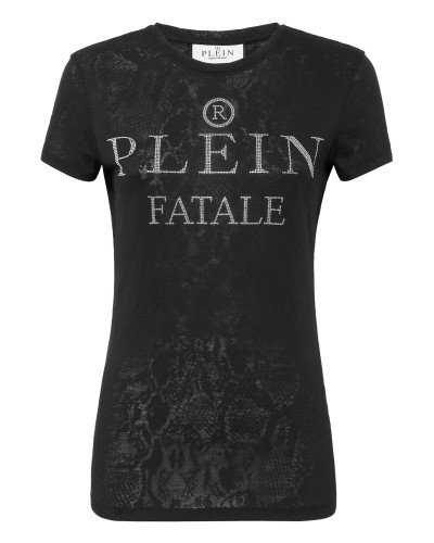 T-shirt Round Neck SS Sexy Pure Fit with Crystals