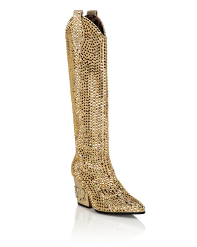CowBoy Mid-Heel Boots  Gothic Plein with Crystals