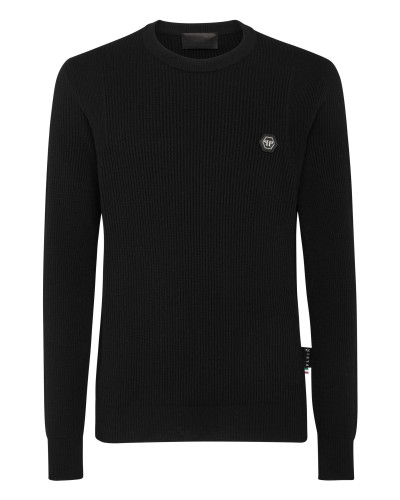 Merino Wool Pullover Round Neck LS Skull&Bones