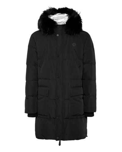 Nylon Parka with Real Fur Skull&Bones
