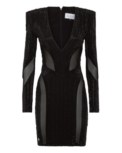 Padded Shoulder Mini Dress