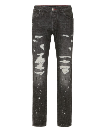 Denim Super Straight Cut Trousers Skull&Bones
