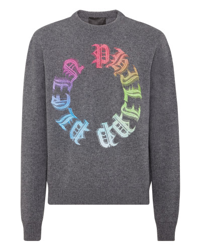 Pullover Round Neck Long-Sleeve Rainbow