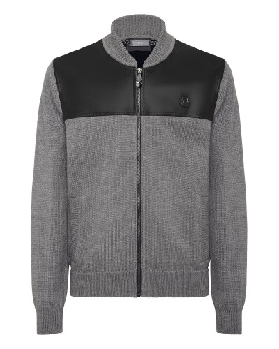 Merino Wool Leather Bomber Skull&Bones