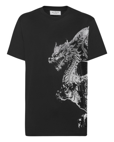 T-shirt Round Neck SS Dragon Skull strass