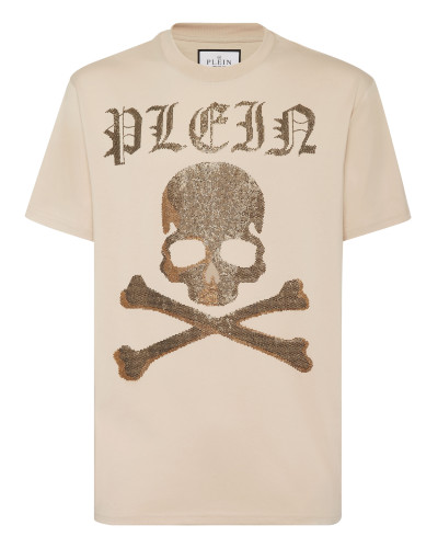 T-shirt Round Neck SS Strass Skull&Bones