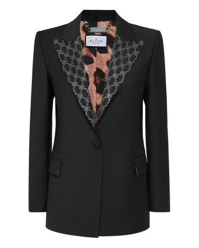 Wool Boxy Blazer Strass Monogram