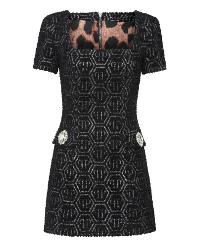 Tweed Short Dress Monogram