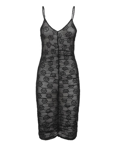 Tulle Midi Dress Monogram