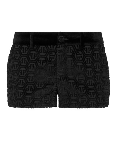 Velvet Devore Mini Shorts Monogram