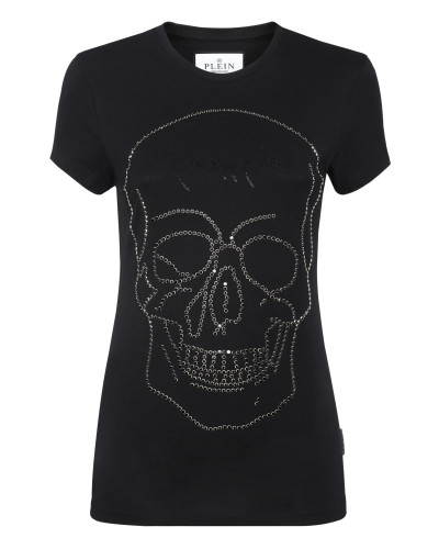 T-shirt Round Neck SS Skull strass