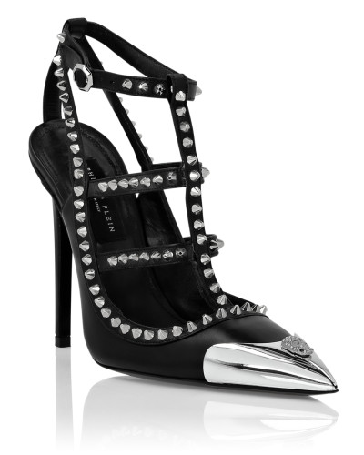 Nappa Leather Sandals High Heels Studs