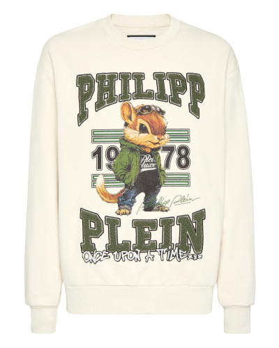 Round Neck Sweatshirt College Squirrel