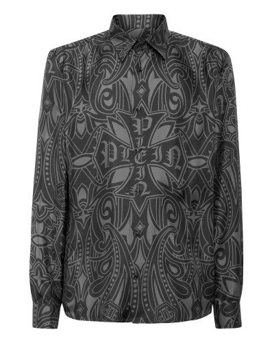 Printed Silk Shirt Gothic Plein