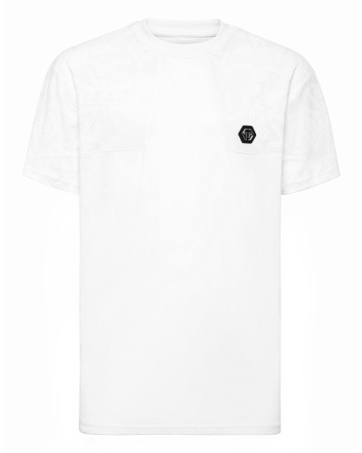 Round Neck T-Shirt Jacquard Crest Cut