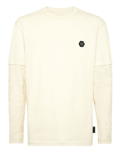 Double-Sleeved Longsleeve T-Shirt Jacquard Crest