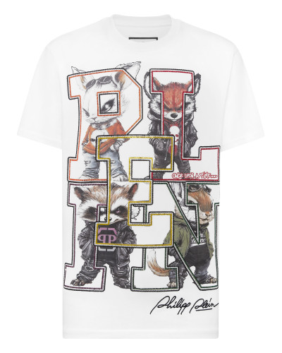 Round Neck T-Shirt College Animals Outline