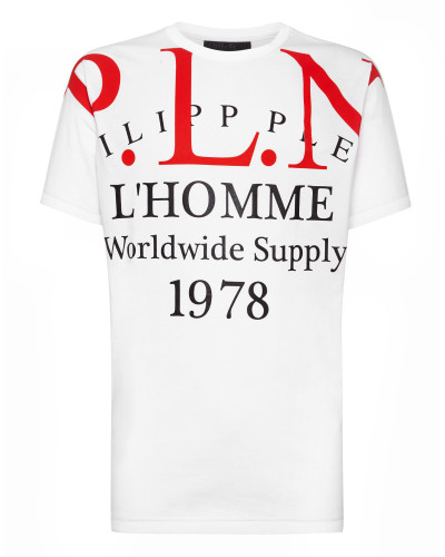 T-shirt Gold Cut Round Neck P.L.N.