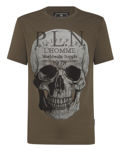 T-shirt Platinum Cut Round Neck Skull