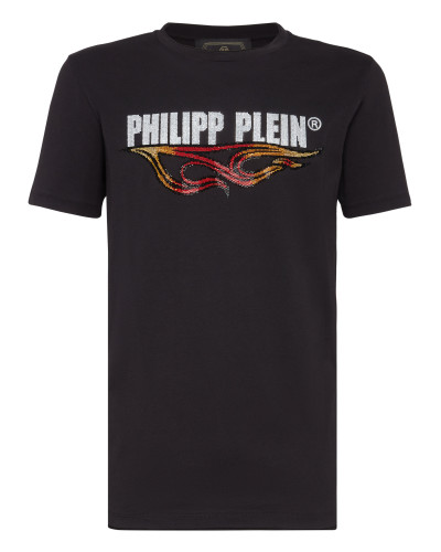 T-shirt Gold Cut Round Neck Flame