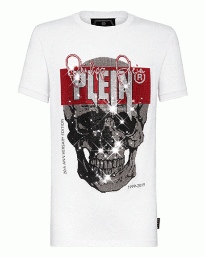 T-shirt Platinum Cut Round Neck Skull