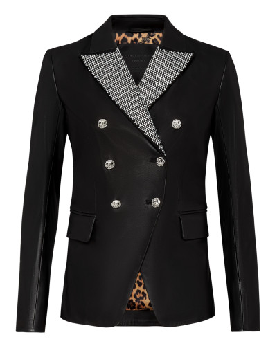 Leather Blazer Crystal