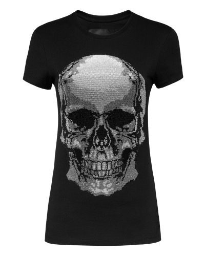 T-shirt Round Neck SS Classic Skull strass