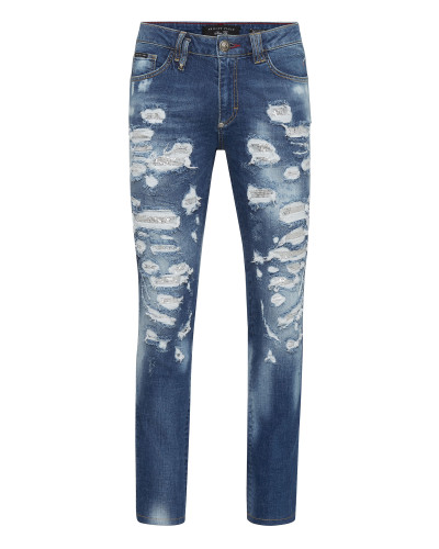 Denim Slim Fit with Metal mesh