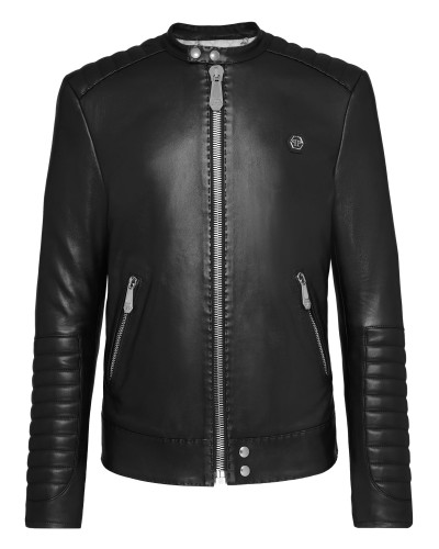 Lambskin handstitched Moto Jacket Iconic Plein