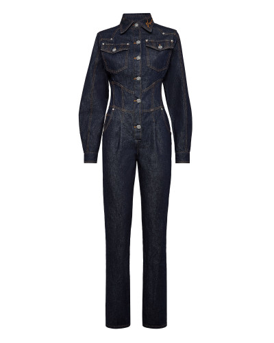 Denim Jumpsuit Chains