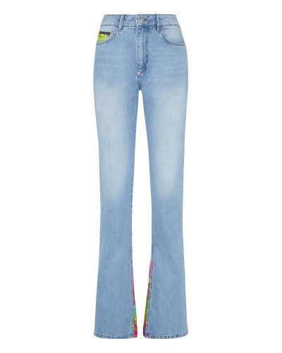 Denim Trousers Flare Fit insert New Baroque