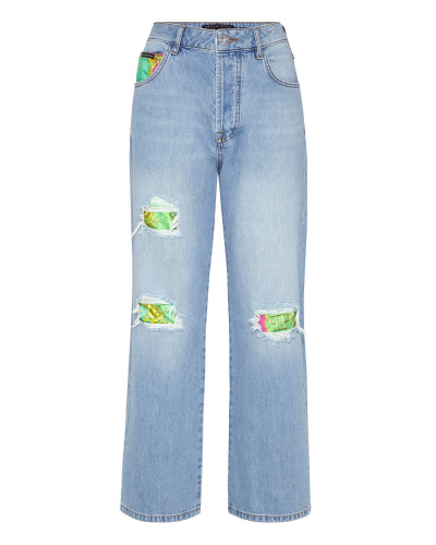 Denim Trousers Loose Fit insert New Baroque