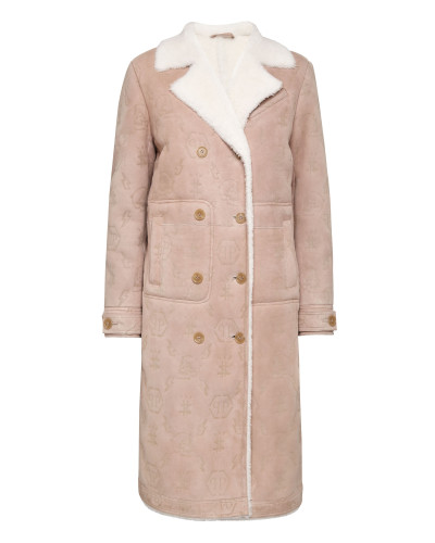 Shearling Leather Long Coat Monogram