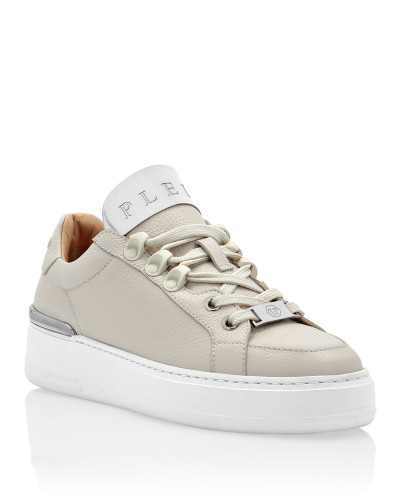 Leather Lo-Top Sneakers Silver $urfer TM