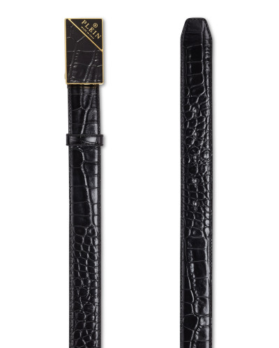 ST Crocco Leather Belt Hexagon