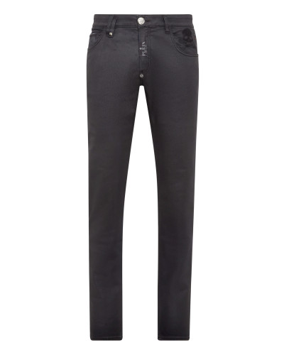 Denim Trousers Super Straight Cut Premium Skull