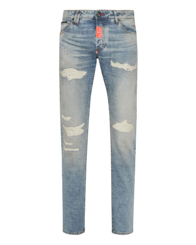 Denim Trousers Super Straight Cut Premium Hexagon