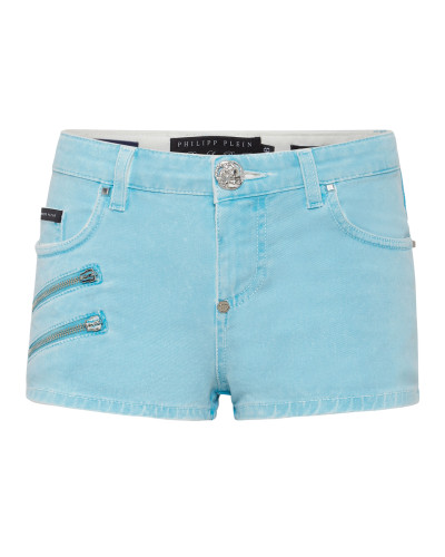 Denim Hot Pants Biker