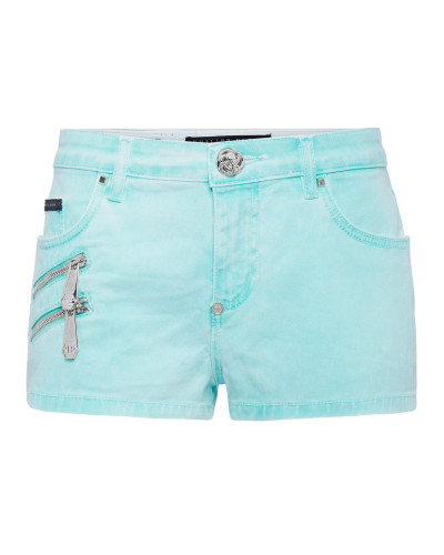 Denim Hot Pants Biker
