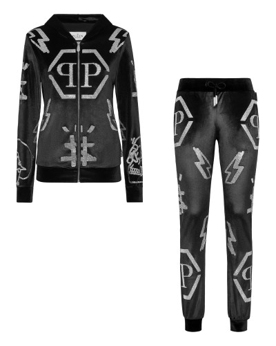 Tracksuit Hoodie/Trousers Monogram  with Crystals