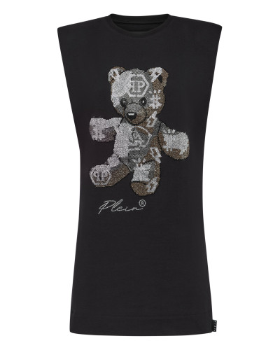 Sleeveless short dress Teddy Bear with Crystals